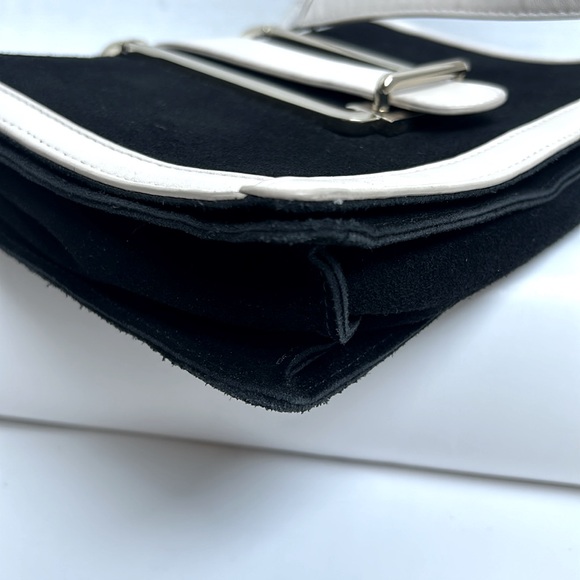 MARCIANO color block suede cream and black leather bag very clean condition. - Picture 8 of 10